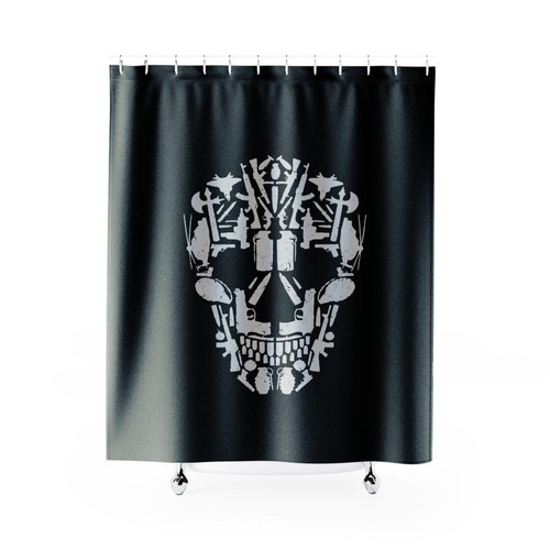 Guns Bullets Skull Gun Shower Curtain