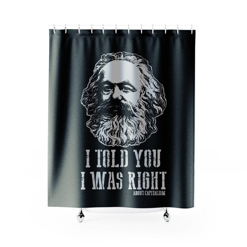 Karl Marx Antifa Communism Anarchism Shower Curtain