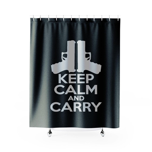 Keep Calm And Carry Handgun Shower Curtain