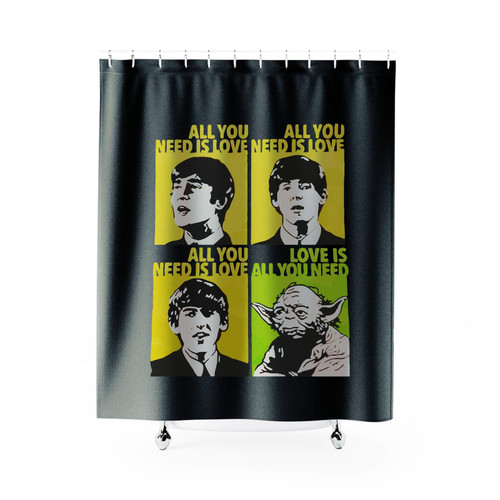 Love Is All You Need Beatles Yoda Star Wars Funny Shower Curtain