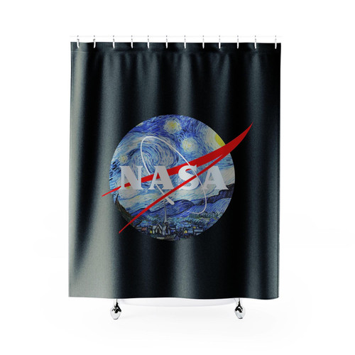 Nasa Logo Starry Night Parody Shower Curtain