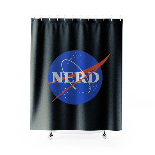 Nasa Space Nerd Parody Logo Shower Curtain