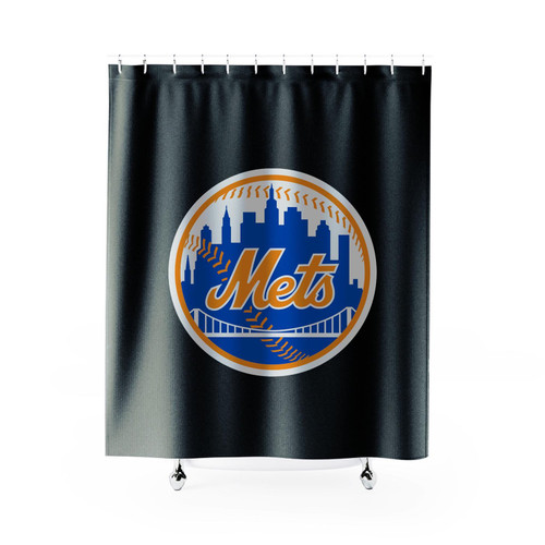 New York Mets Mlb Baseball Logo Shower Curtain