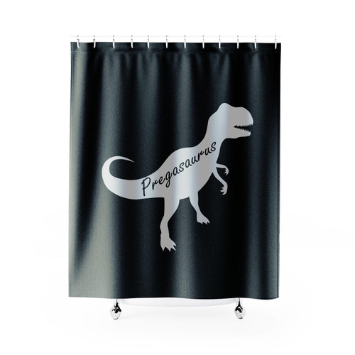 Pregasaurus Funny Pregnancy Announcement Shower Curtain