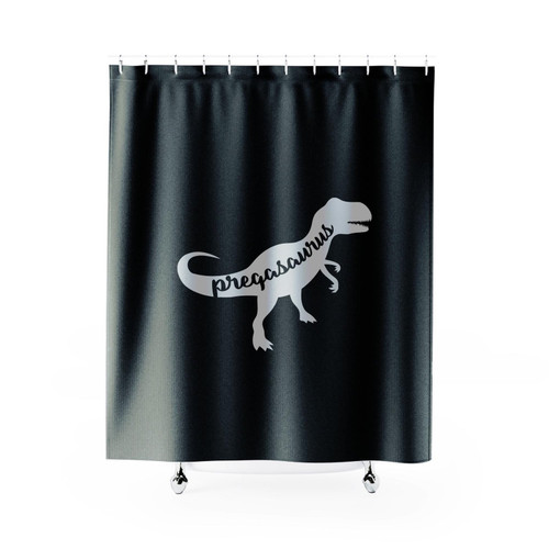 Pregasaurus Pregnant As Fuck Funny Pregnancy Announcement Shower Curtain