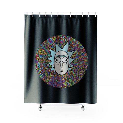 Rick And Morty Morty's Head In Abstract Circle Shower Curtain