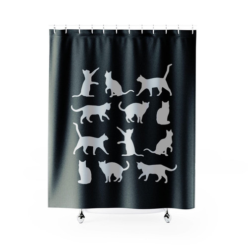 Seamless Pattern Cats Shower Curtain