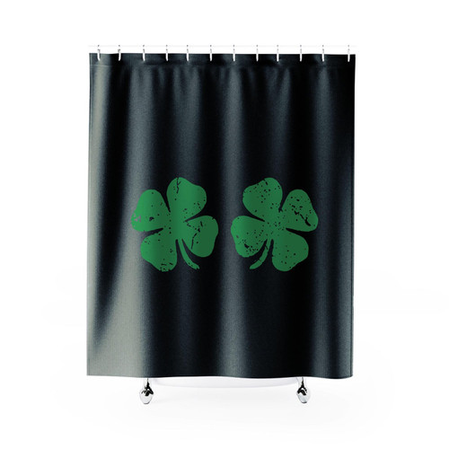 Shamrocks St. Patrick's Day Four Leaf Clover Shower Curtain