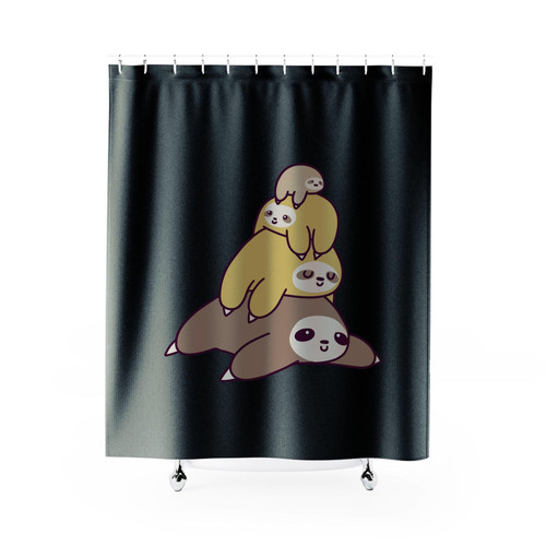 Sloth Stack Family Cute Shower Curtain