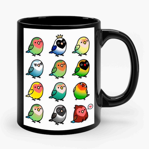 Chubby Lovebirds Ceramic Mug