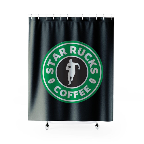 Starrucks Coffee Rugby Running Logo Shower Curtain