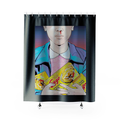 Stranger Things Eleven Eggo Shower Curtain