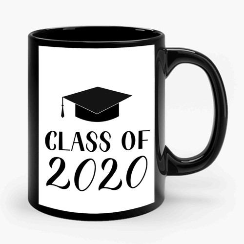 class 2020 lettering with graduation cap Ceramic Mug