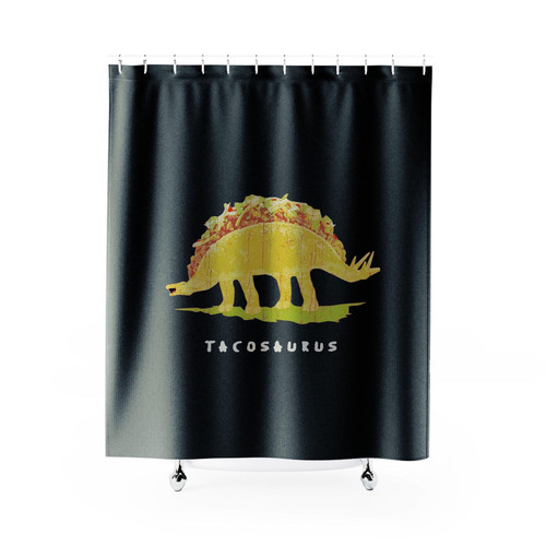 Taco Dinosaur Tacosaurus Stegosaurus Shower Curtain