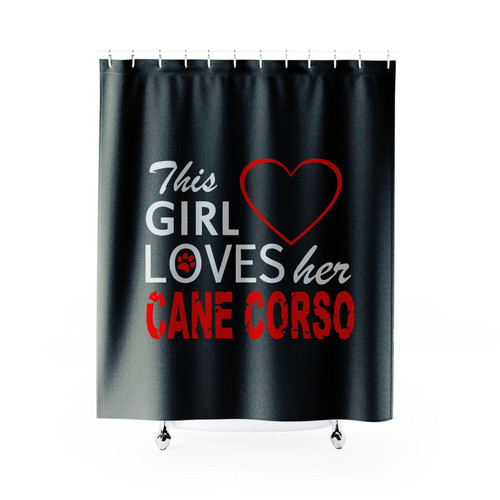 This Girl Loves Her Cane Corso Cute Dog Lover Shower Curtain