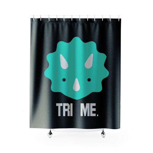Triceratops Tri Me Funny Dinosaur Shower Curtain