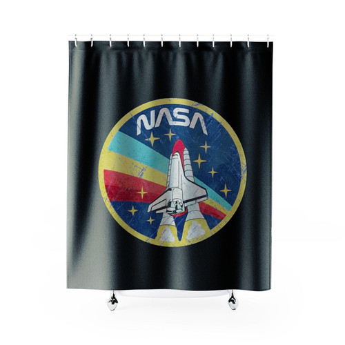 Vintage Rocket Launch Nasa Shower Curtain