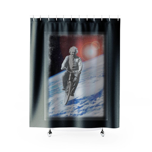 Albert Einstein Bicyle Space Univers Shower Curtain