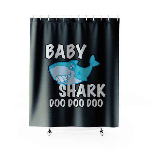 Baby Shark Blue Doo Doo Doo Shower Curtain