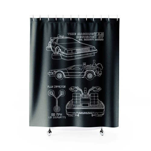 Back To The Future Delorean Shower Curtain