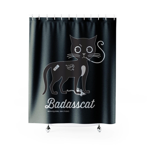 Badasscat Shower Curtain
