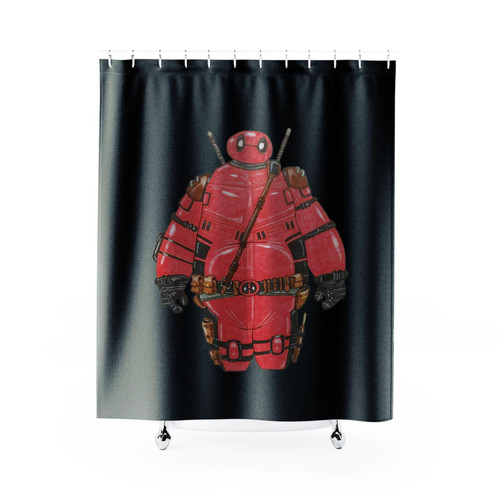 Baymax Deadpool Shower Curtain