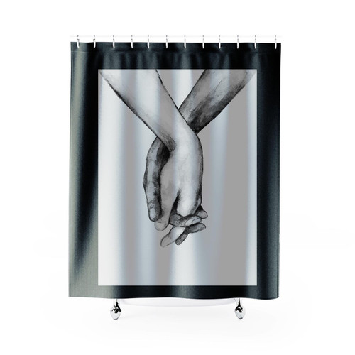Black White Hands Shower Curtain