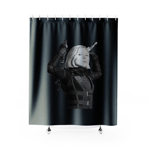 Black Widow Action Shower Curtain