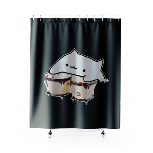 Bongo Cat Cute And Funny Shower Curtain