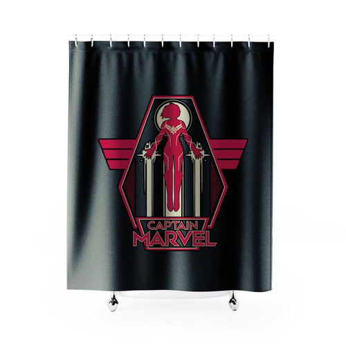 Captain Marvel Flying Warrior Shower Curtain