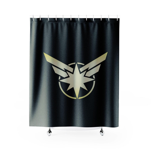Captain Marvel Gold Style Shower Curtain