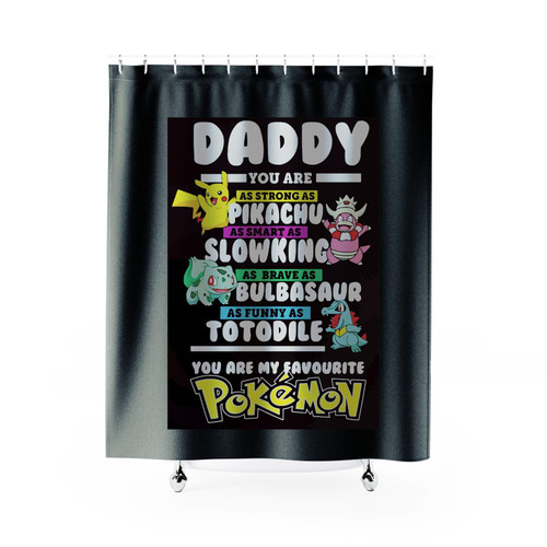 Daddy Pokemon Cartoon Shower Curtain