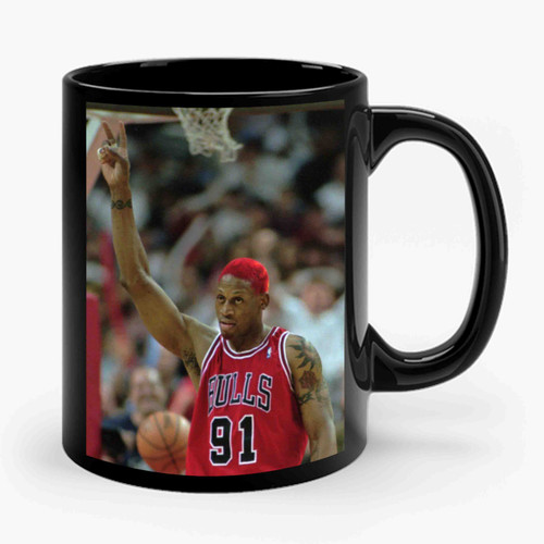 Dennis Rodman Bulls 91 1 Ceramic Mug