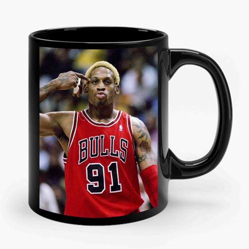 Dennis Rodman Chicago Bulls 91 Ceramic Mug