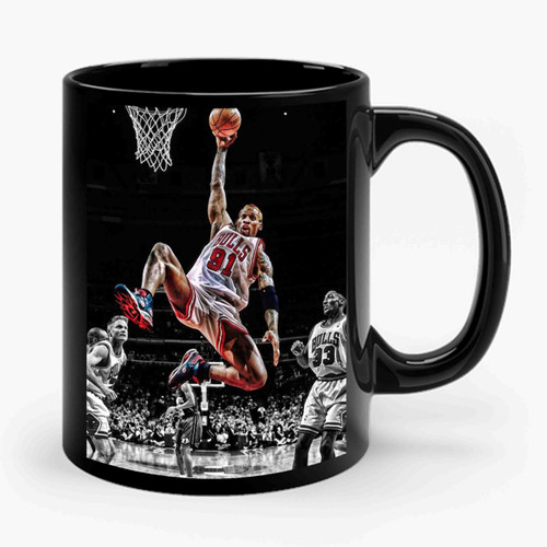 Dennis Rodman Of The Chicago Bulls Ceramic Mug