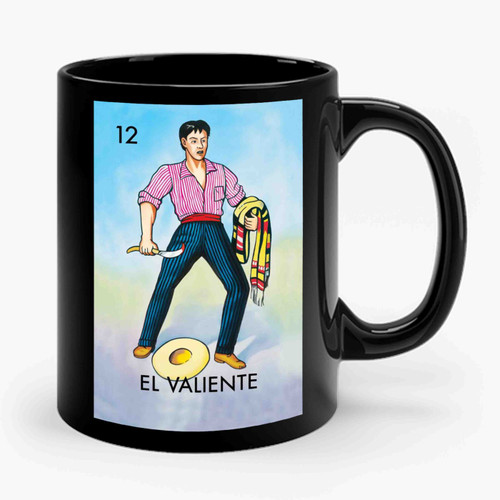 El Valiente Mexican Loteria Bingo Card Ceramic Mug