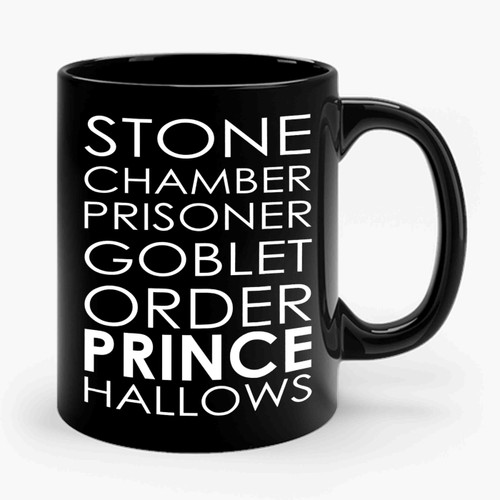 Harry Potter Book Movie Titles Stone Chamber Prisoner Goblet Order Prince Hallows Ceramic Mug