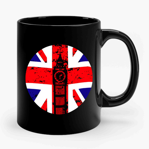 Elizabeth Tower Clock British Flag Ceramic Mug