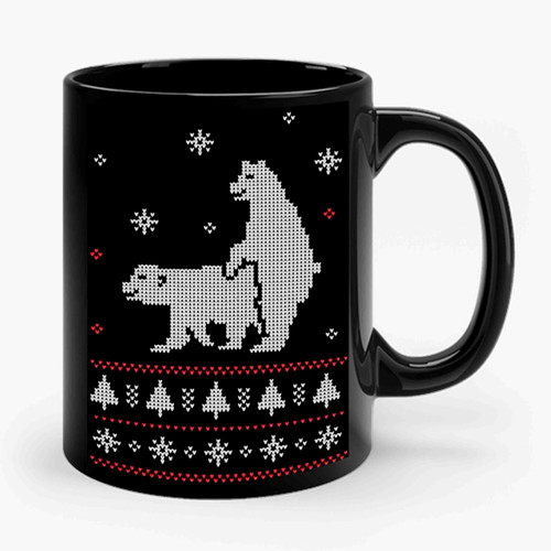 Humping Polar Bears Ugly Christmas Ceramic Mug