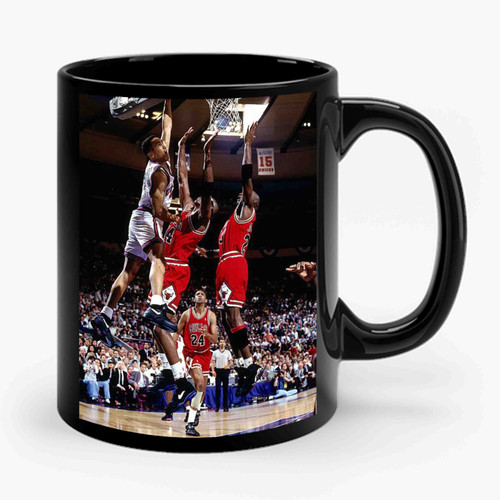John Starks Dunk Chicago Bulls New York Knicks Ceramic Mug