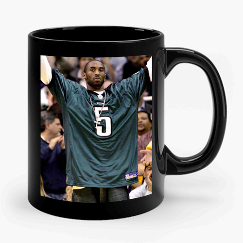 Kobe Bryant Wearing Philadelphia Eagles Jersey Ceramic Mug