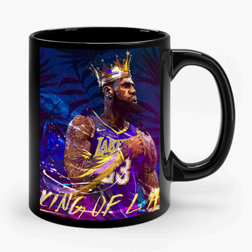 Lebron James Basketball King Of La Ceramic Mug