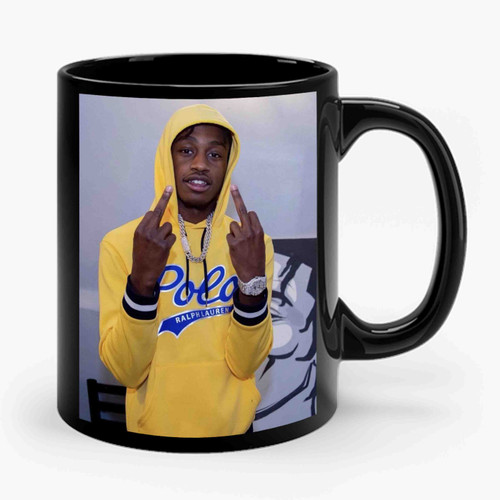 Lil Tjay Hip Hop Rap Middle Finger Ceramic Mug