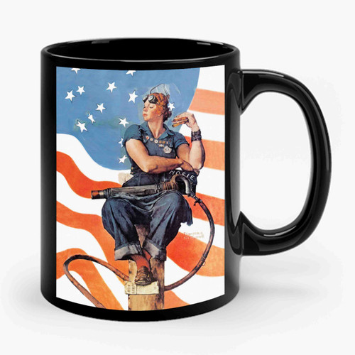 Rosie The Riveterman Rockwell Znl Ceramic Mug