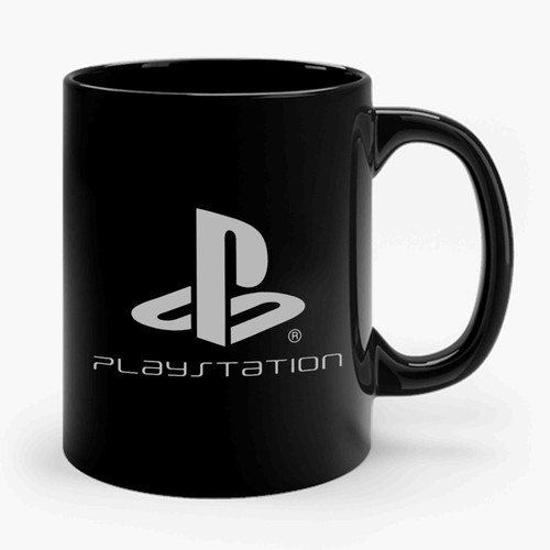 silver playstation logo Ceramic Mug