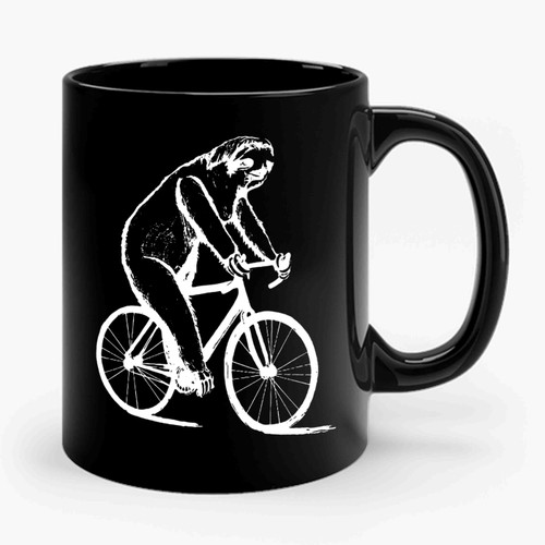 Sloth On Bicycle Ceramic Mug