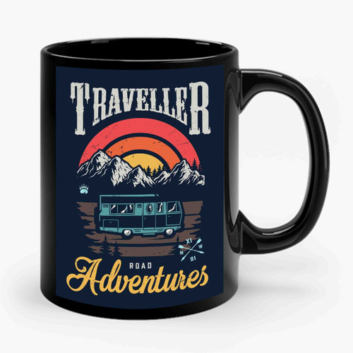 Vintage Camping Adventures Art Ceramic Mug