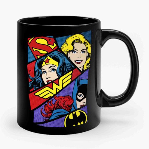 Wonder Woman Logo Supergirl Batgirl D C Comics Justice League Ceramic Mug