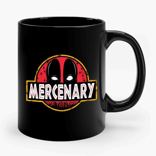 deadpool and jurassic park funny logo Ceramic Mug