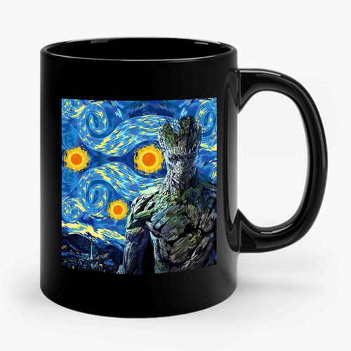 groot starry night guardian of the galaxy Ceramic Mug